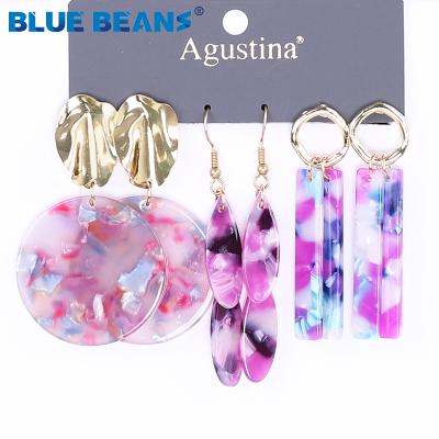 China BOHEMIA Agustina New Design Fashion Hot Selling Acrylic Flower Round Drop Earrings for sale