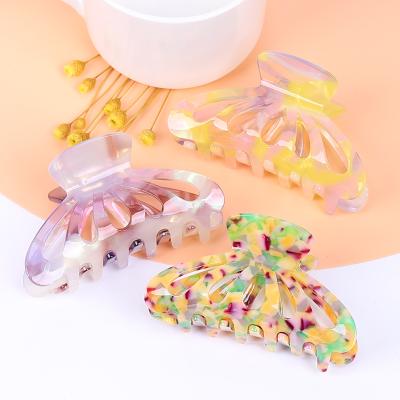 China Hot Selling Female Japanese Korean Acetate Leaf Augustina Acetate Plate Hairpin Lady Hairpin Dish Hair Claw Central Institute of Statistics Temperament Hairpin New for sale