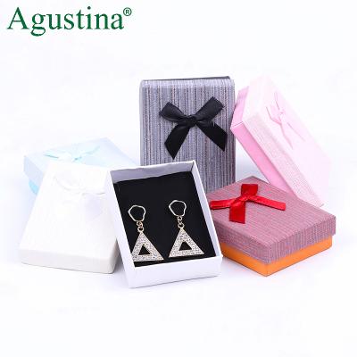 China Bright New Paper+ Velvet Agustina Popular Paper Velvet Fabric Gift Jewelry Packaging Box for sale