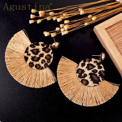 China New BOHEMIA Agustina style leopard print bohoe women fashion earrings dangle tassel earrings for sale