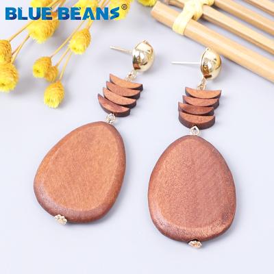 China La BOHÊME Agustina 2021 Fashion Party Earring Wooden Girl Jewelry Bohemian Earrings for sale