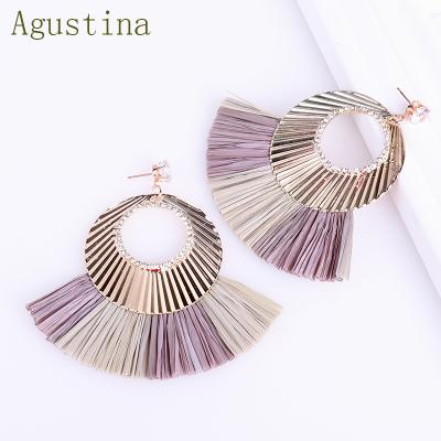 China BOHEMIA Agustina 2020 new style large fashion woman diamond disc earrings drop earring tassel dangle earrings Bohemian earrings jewelry for sale