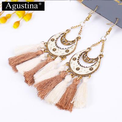 China New BOHEMIA Agustina Fashion Alloy Tassel Jewelry Drop Bohemian Earrings For Women 2020 for sale