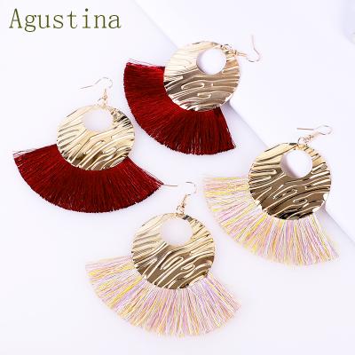 China BOHEMIA Agustina 2020 Large Boho Handmade Style Women Fashion Earrings Drop Earrings Jewelry Ladies Tassel Earrings Bohemian Red Earring for sale