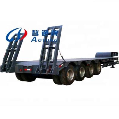 China Truck Trailer Low Bed Semi Trailer / Low Bed Semi Trailer Good Quality 80 Ton Goose Neck Semi Trailer for sale