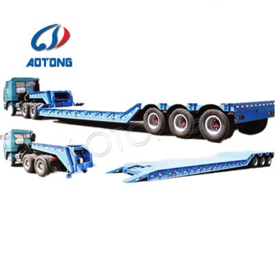 China Demountable semi truck trailer gooseneck lowboy trailer gooseneck trailer lowbed semi trailer with gooseneck for sale for sale