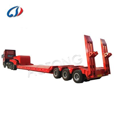 China The truck trailer machine hauling 120 ton lowbed 3 lines 6 axle low boy trailer flat bed trailer for sale for sale