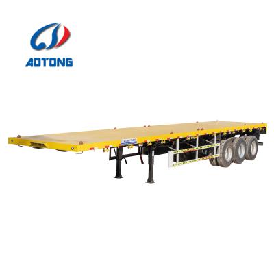 China Flat Bed 40ft Trailer Truck Carrier Container Truck Semi Trailer Platform 40ft Flat Bed Truck Trailer Load Capacity for sale