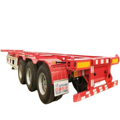 China Truck trailer 3 axles shipping 20ft 40ft 45ft container chassis semi trailer 60T skeleton truck trailers for sale for sale