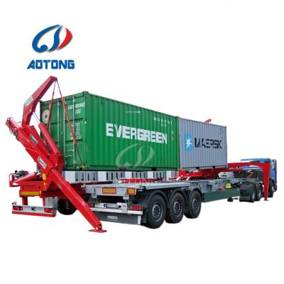 China Truck trailer three axle 37 ton sidelifter 40ft container side loading semi trailer shipping container lifting trailer for sale