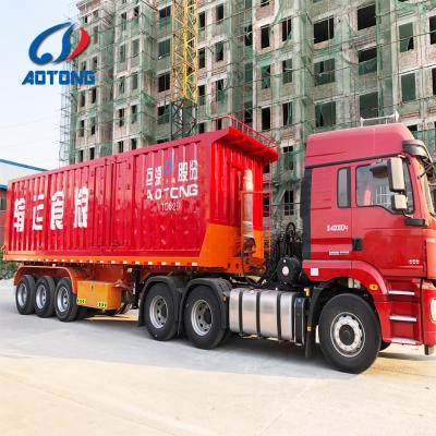 China Hydraulic Cylinder 3 Axles 50T Trailer Truck Rear Dump Semi Trailer Tilting Truck Trailer Self Dump Dumping Trailers for sale