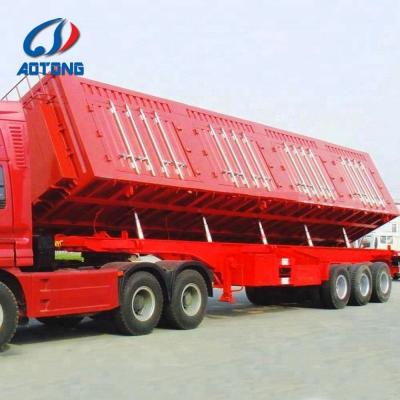 China Truck trailer 30 cubic meters 40 ton dump side semi trailer 40 ton dump truck for sale