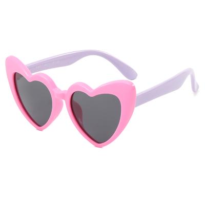 China Fashion Sunglasses Kids Eyewear 29356 Designer Heart Shaped Cute Superhot Sunglasses For Kids Colorful Sun Glasses for sale