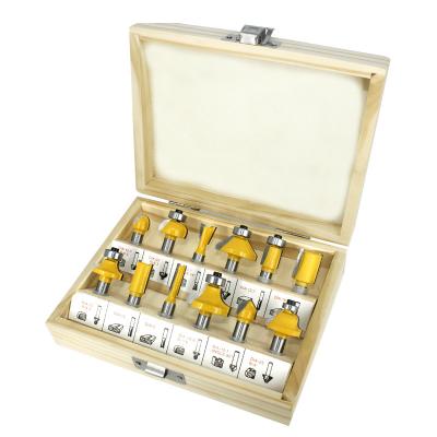 China Used for Trimming and Trimming LAVIE 12pcs 8mm Wood Router Bits Set Trimming Milling Cutter Bits Straight Wood Tungsten Carbide Cutting Trimming Woodworking MC02006 for sale