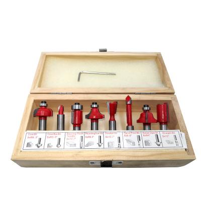 China Used For Trimming And Carving Wood Router Bits LAVIE 8pcs 8mm Set Trimming Bit Flush Straight Milling Cutter For Tungsten Carbide Wood Bit Woodworking Sets 02006-8 for sale