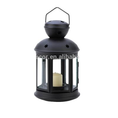 China Home Style Garden Star Hot Sale Metal Color Black Color Antique Decorative Candle Lanterns for sale