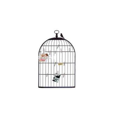 China Factory Photo Shoot Decorative Wall Mount Metal Photo Holder Straight In Birdcage Charm Shape for sale