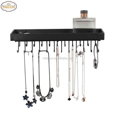 China Factory Directly Wall Mount Jewelry Organizer Hanging Earring Holder Necklace Display With 23 Hooks for sale