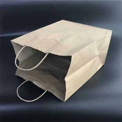 China Disposable Custom Restaurant Food Grade Kraft Paper Bag With Twisted Handle for sale