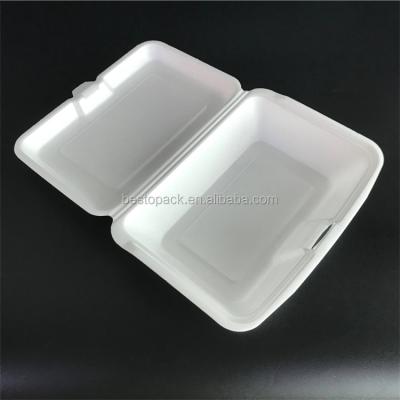 China Recyclable Polystyrene PS Foam Food Container Clamshell Disposable Lunch Box for sale