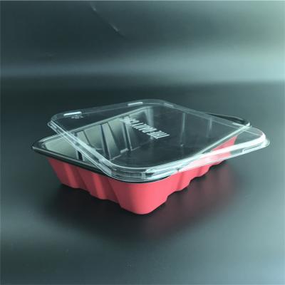 China Recyclable Disposable Disposable Fish Meat Chicken Packaging Plastic Frozen Food Tray for sale