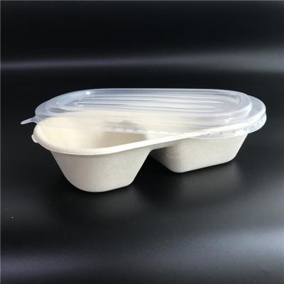 China 1000ml Recyclable Bamboo Pulp Food Container Hold Way Food Packaging for sale