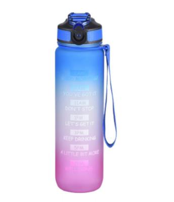 China 32oz Fitness Sports Viable Motivational Water Bottle With Marker BPA Free Tritan Flip Top For Gym Outdoor Weatherproof Plastic for sale