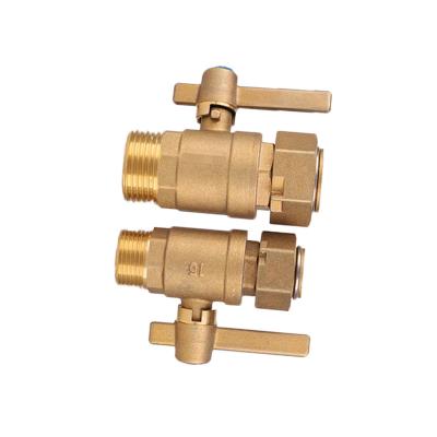 China General Low Price Female Thread Forged Bass Body Plumbing Brass Relief Swivel Ferrules Ball Valve for sale