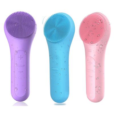 China Private Label IPX7 Sonic Silicone Acne Treatment Device Rechargeable Waterproof Facial Massager Cleaning Face Exfoliating Brush for sale