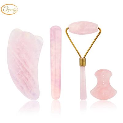 China 2019 Portable Electric Vacuum Best Selling Rose Quartz Facial Massage Health&Medical Black Face Jade Roller Pink Green Product Set for sale