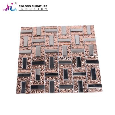 China New parquet building construction pink glass mosaic for floor wall slab for sale