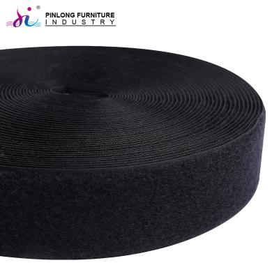 China Clothing And Home Textiles White And Black Self Adhesive Polyester Fiber Pinlong Hook And Loop Tape 20Mm for sale