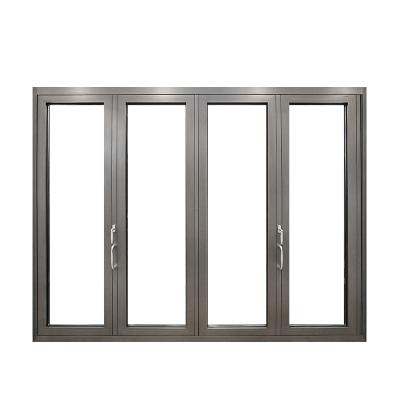 China LZ86 Folding Up-to-date Thermal Break Double Glazed Aluminum Folding Door for sale