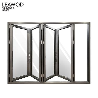 China LEAWOD Modern Aluminum Bifold Doors for sale