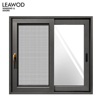 China LT138 Postmodern Security Three Track Aluminum Sliding Window With Net for sale