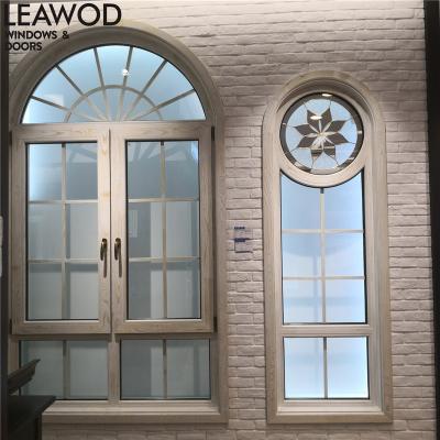 China Luxury Aluminum Round Swing Design KN75 Window Grill Opening 180 Degree Casement Windows for sale