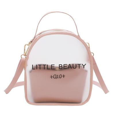 China 2022 wholesale high quality solid color new fashion women's bag retro backpack trend trend cross transparent printing bag Minority design for sale