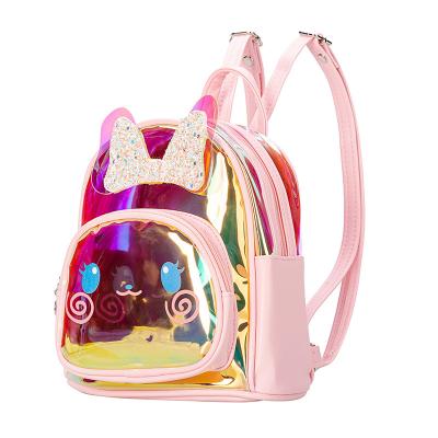 China Aizhu Odm Summer Spot Kindergarten Schoolbag 2022 Laser Backpack High Quality New Cartoon Colorful Transparent Cute Rabbit Children for sale