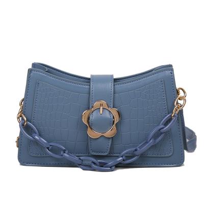 China Others wholesale and custom large denim bag fashion treandy chains shoulder purses for ladies luxury women cross - body bag for sale