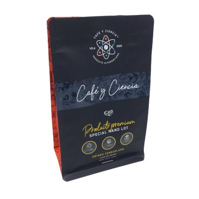 China Recycled Materials Wholesale 250g 500g Custom Stand Up Pouch With Valve Biodegradable Zipper Coffee Packaging Bags Matte Black Coffee Bag Package for sale