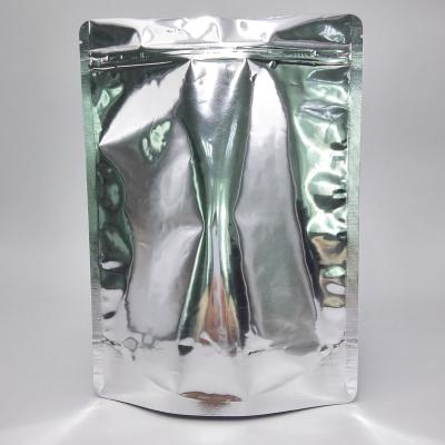 China Silver Mylar Food Mylar Zipper Metallized Bag Printing Plastic Zip Lock Flat Bottom Moisture Proof Daily Use Bag for sale