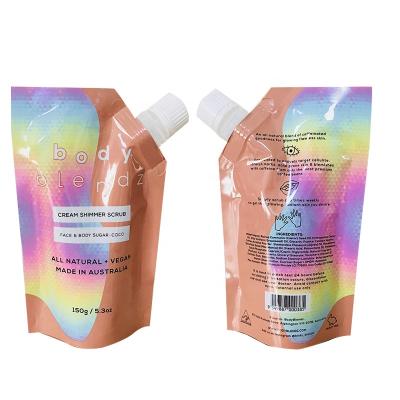 China 250ml 500ml 1L Recyclable Custom Liquid Plastic Bag Food Grade Aluminum Foil Water Bag Holder Up Pouch Spout for sale