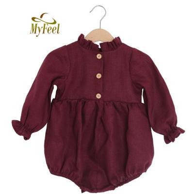 China Antibacterial Baby Clothes Romper and Long Sleeve Ruffled Collar Kids Clothing Overalls Jumpsuit Jumpsuit Outfit for sale