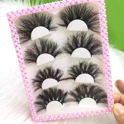 China High Quality Criss-Cross 25mm Mink Fluffy Lashes With Curly 5d Private Label Eyelash Box Wholesale Lashes for sale