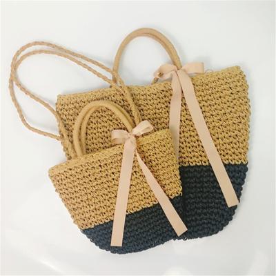 China Straw Summer Beach Shoulder Bag Handmade Women's Classic Tote Traw Bag Summer Beach Fashion Bag for sale