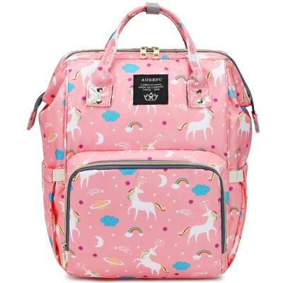 China 2019 new Unicorn Waterproof Oxford Diaper Bag baby diaper backpack mom care diaper backpack for sale