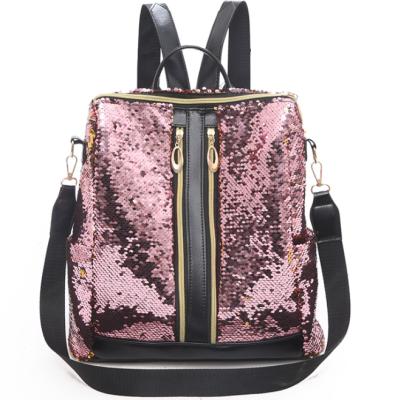 China 2019 Factory New Customized Style Colors Waterproof Hot Girls 4 Bling Sequins Sparkle Bag Backpack for sale