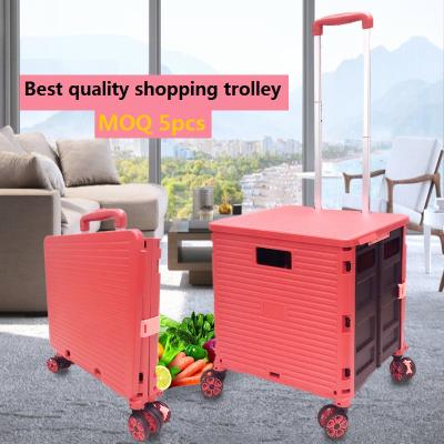 China 2020 New Caster Design Removable Folding Telescopic Trolley Shopping Cart Luggage With 8 Spare Spinner Wheels for sale