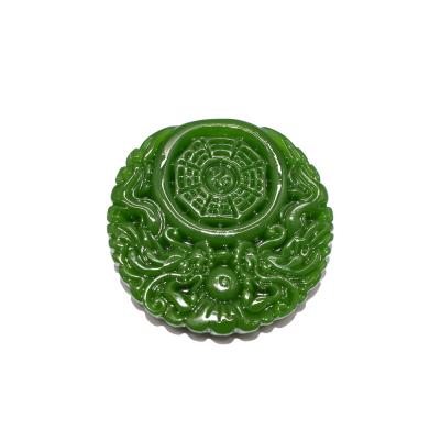 China Safe Wholesale Natural Hetian Jade Stones Pendant Chinese BAGUA Men's Jewelry Women's Jewelry for sale