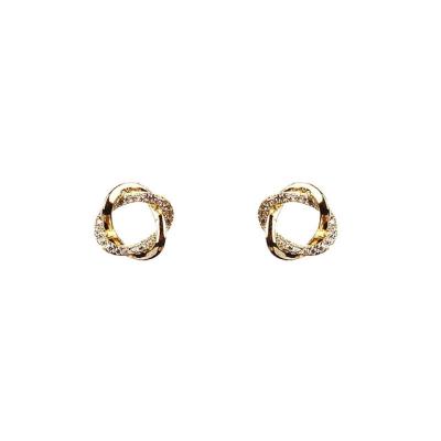 China Wholesale Fashion Environmentally Friendly O Shaped Jewelry Making Gold Plated Ball Circle Earrings for sale